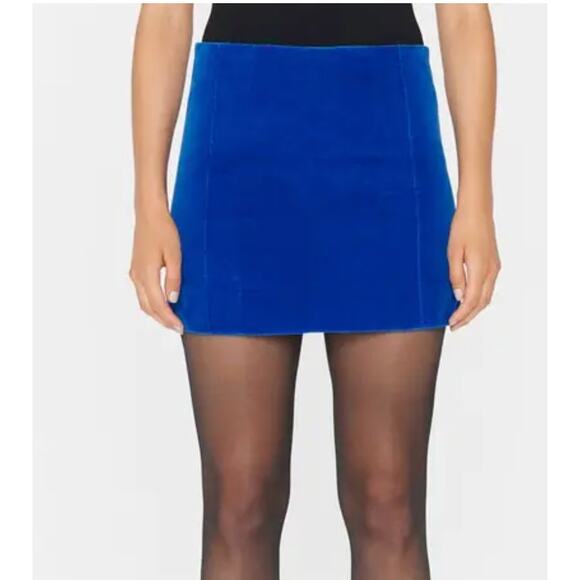 Frame Denim Dresses & Skirts - $348 FRAME Seamed Velvet Mini Skirt | Womens 00, Blue NEW